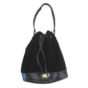 Carolina Herrera Good Girl Black Velvet Bucket Bag Purse